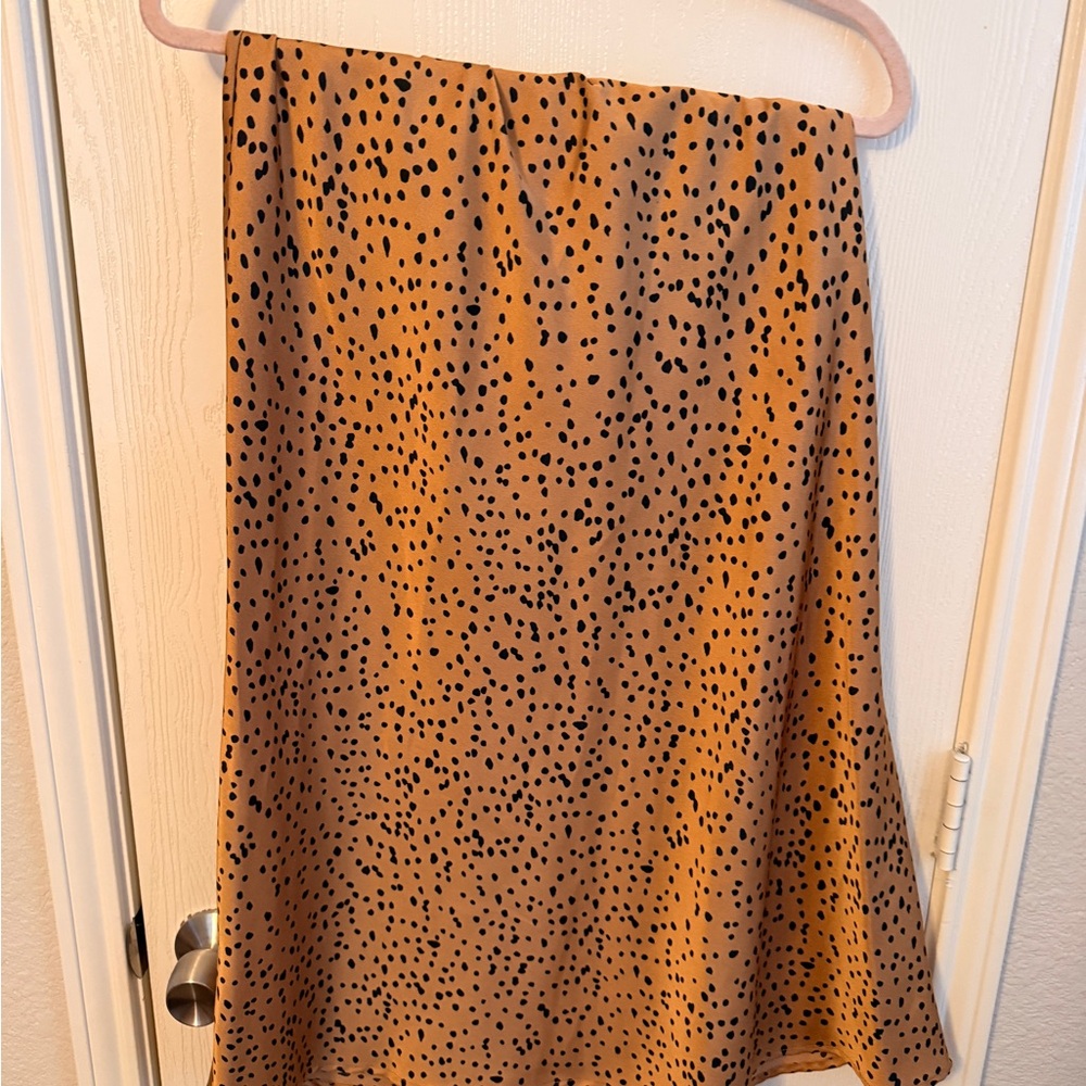 Love Tan and Black A-Line Skirt